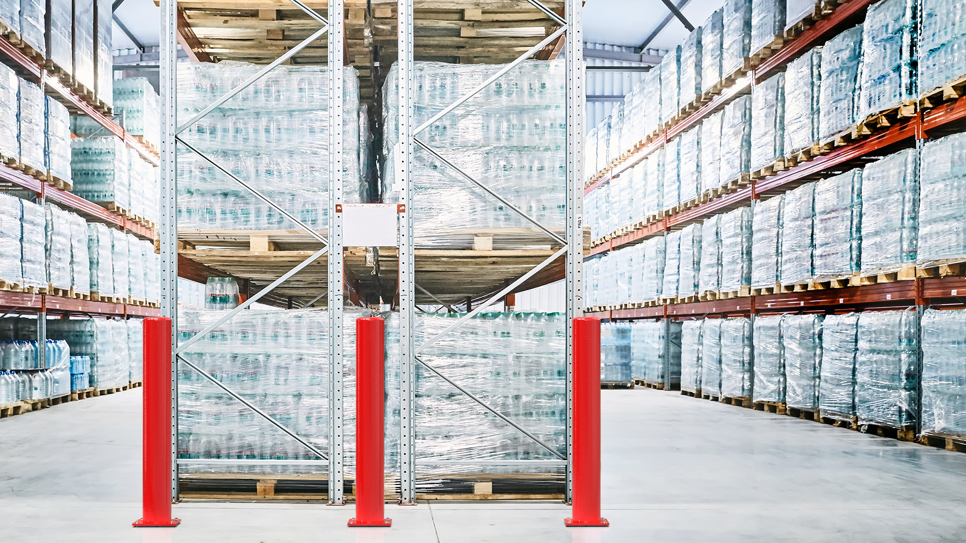 Warehouse with Commercial Bolt Down Bollards